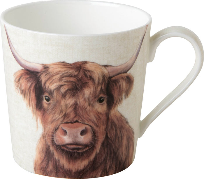 IHR Mug 350ml, Farm Highland Cattle Cream