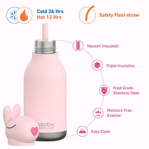 Asobu Bestie Water Bottle 16 oz, Bunny