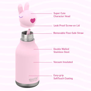 Asobu Kids Bestie Water Bottle, Bunny