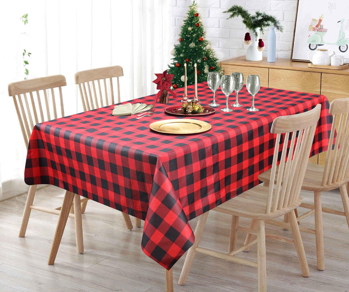 Texstyles Deco Tablecloth 58 x 78 Inch, Buffalo Check