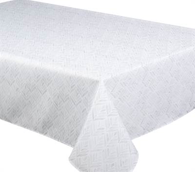 Texstyles Deco Tablecloth 58 x 108 Inch, Calme Silver