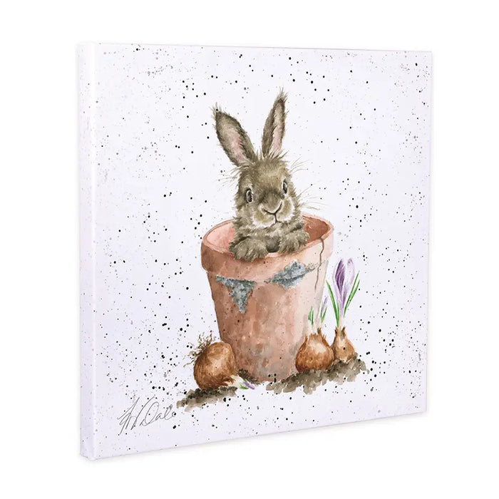 Wrendale Designs Small Canvas, 'The Flower Pot' Bunny