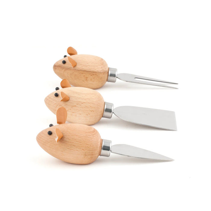 Kikkerland Mouse Cheese Knives Set of 3