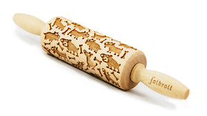 Folkroll Small Embossed Rolling Pin, Crazy Dog