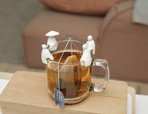 Kikkerland Tea Bag Holder Set of 4, Fisherman