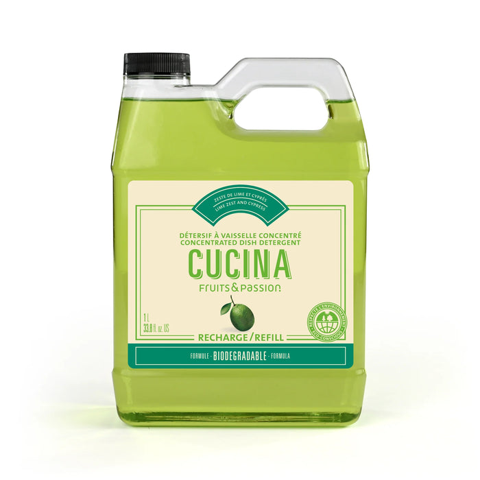 Cucina Concentrated Dish Detergent Refill 1 L, Lime Zest & Cypress