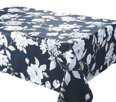 Texstyles Deco Tablecloth 58 x 94 Inch, Dahlia Black