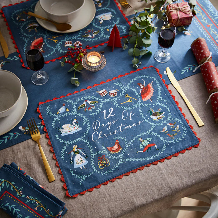 Ulster Weavers Cotton Placemats Set of 2, 12 Days of Christmas