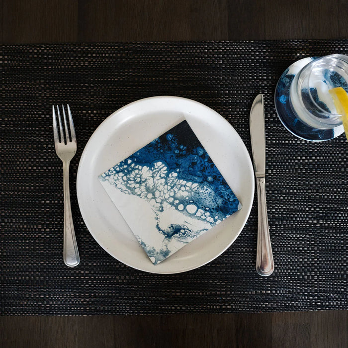 Lynn & Liana Designs Cocktail Paper Napkins Set of 20, Navy | White | Metallic