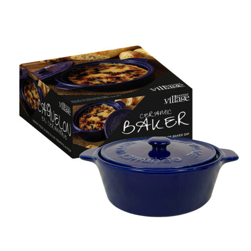 Gourmet Village Navy Blue Ceramic Baker