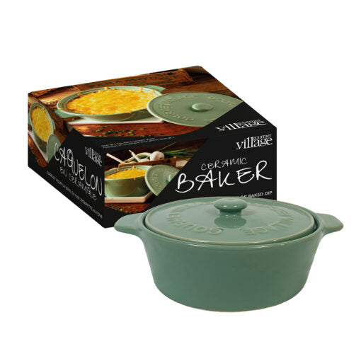 Gourmet Village Ceramic Brie Baker, Green