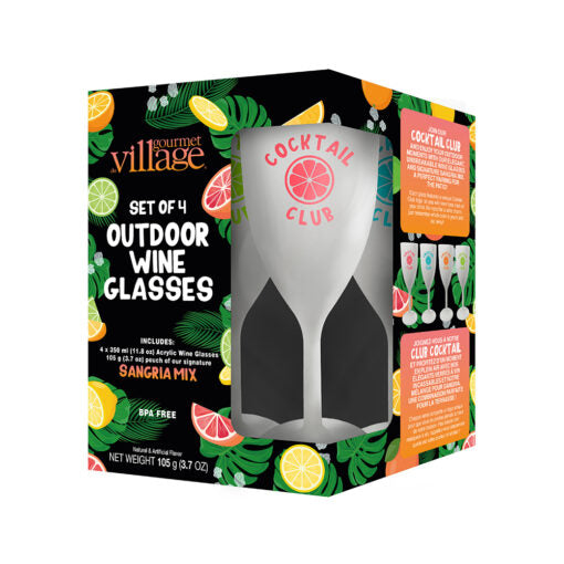 Gourmet Village Sangria Outdoor Wine Glasses Set