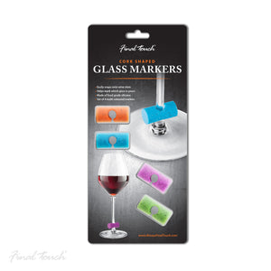 Final Touch Wine Glass Markers Set of 4, Cork-Shaped