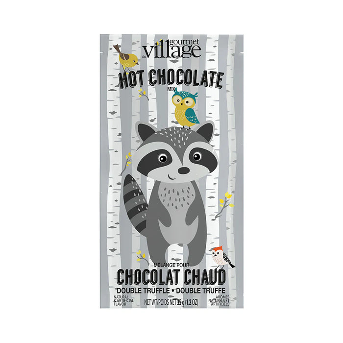 Gourmet Village Hot Chocolate Drink Mix, Double Truffle Woodland Raccoon