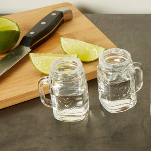 Kikkerland Shot Glass Set of 4, Mason Jar