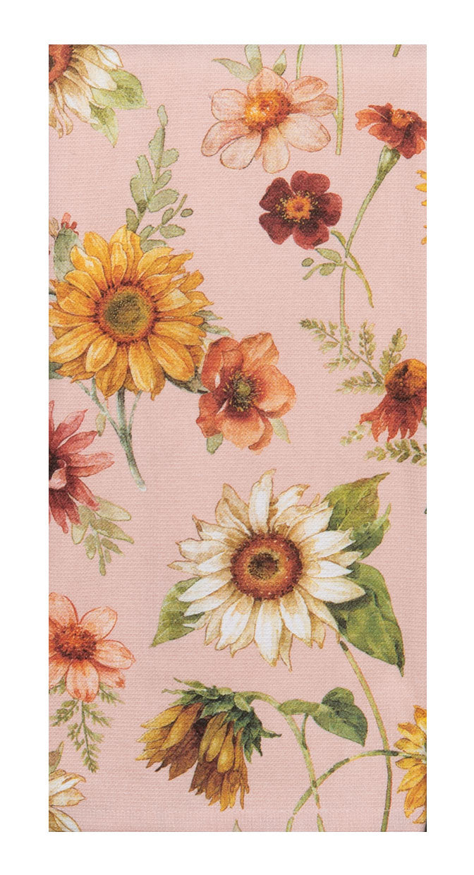 Kay Dee Dual Purpose Terry Tea Towel, Sunflower Whispers Sunflower Toss