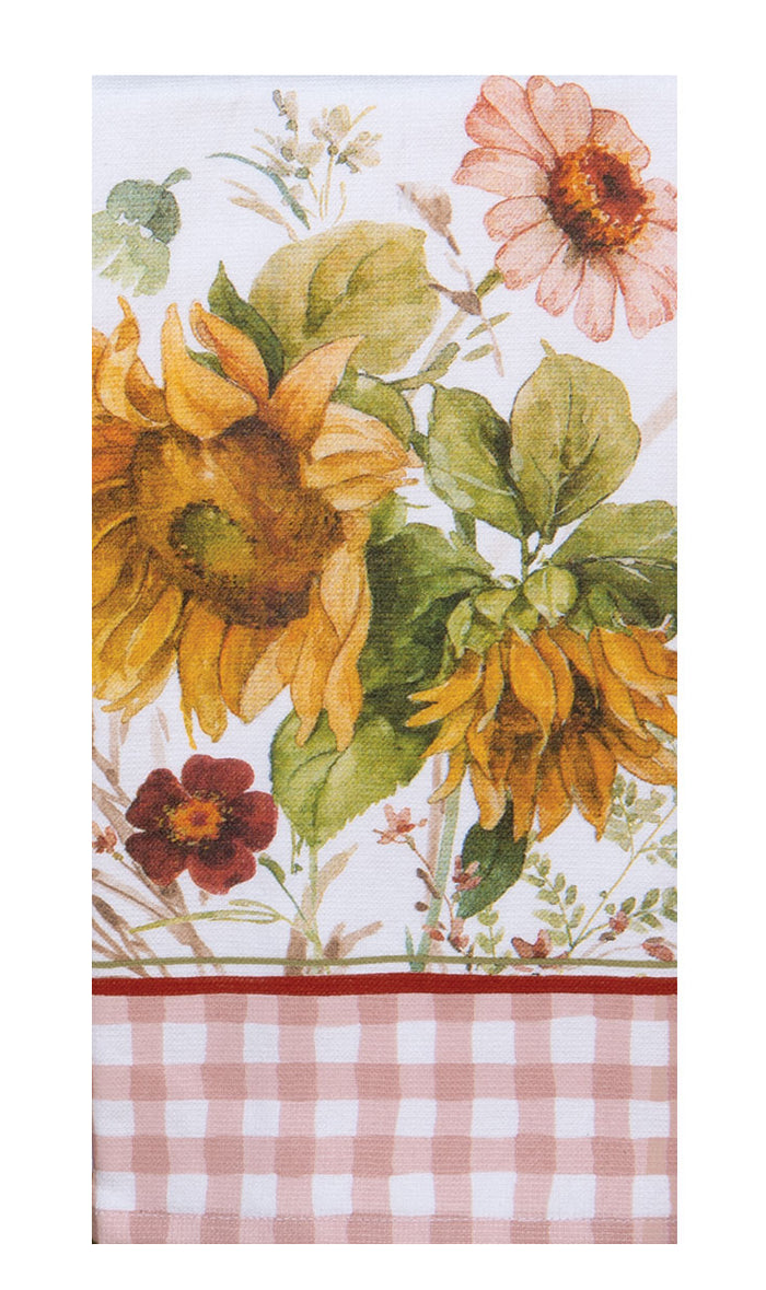Kay Dee Dual Purpose Terry Tea Towel, Sunflower Whispers Floral