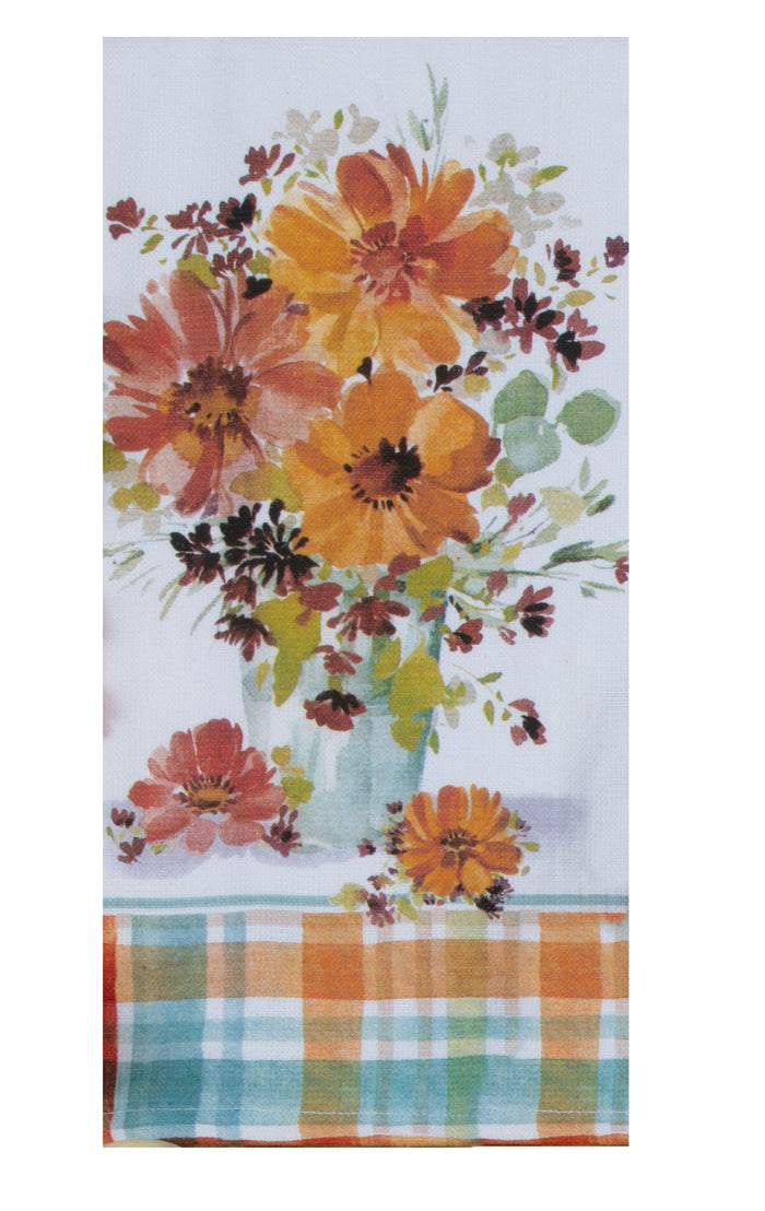 Kay Dee Dual Purpose Terry Tea Towel, Autumn Joy Vase