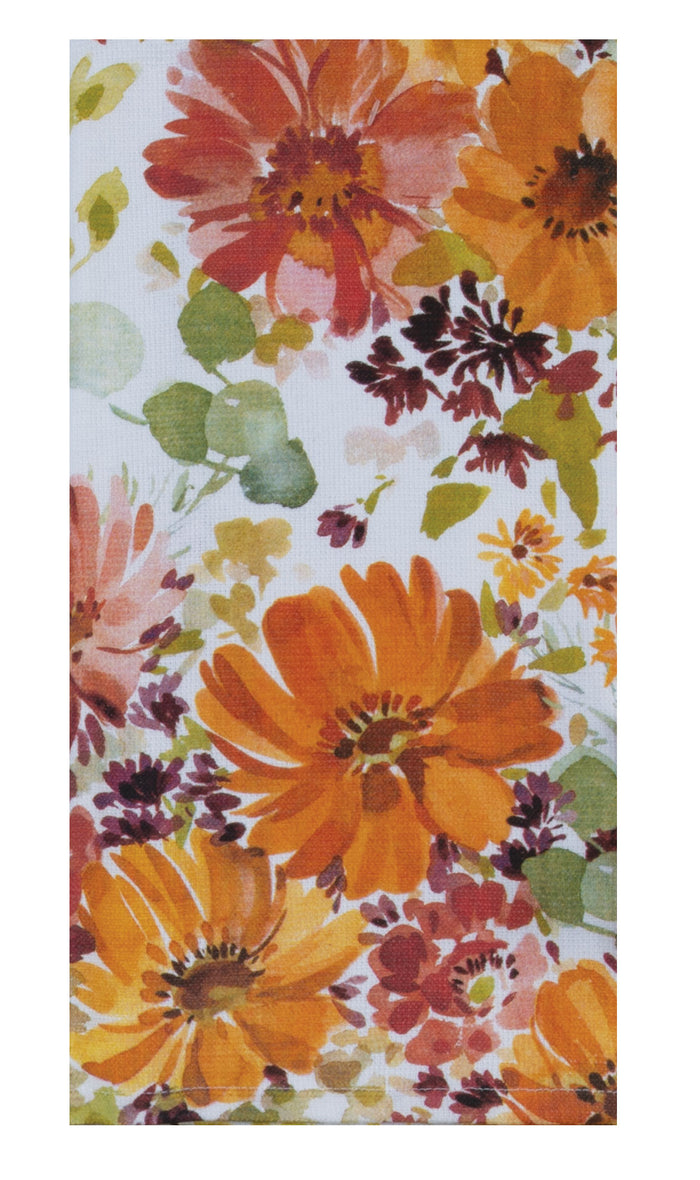 Kay Dee Dual Purpose Terry Tea Towel, Autumn Joy Floral Toss