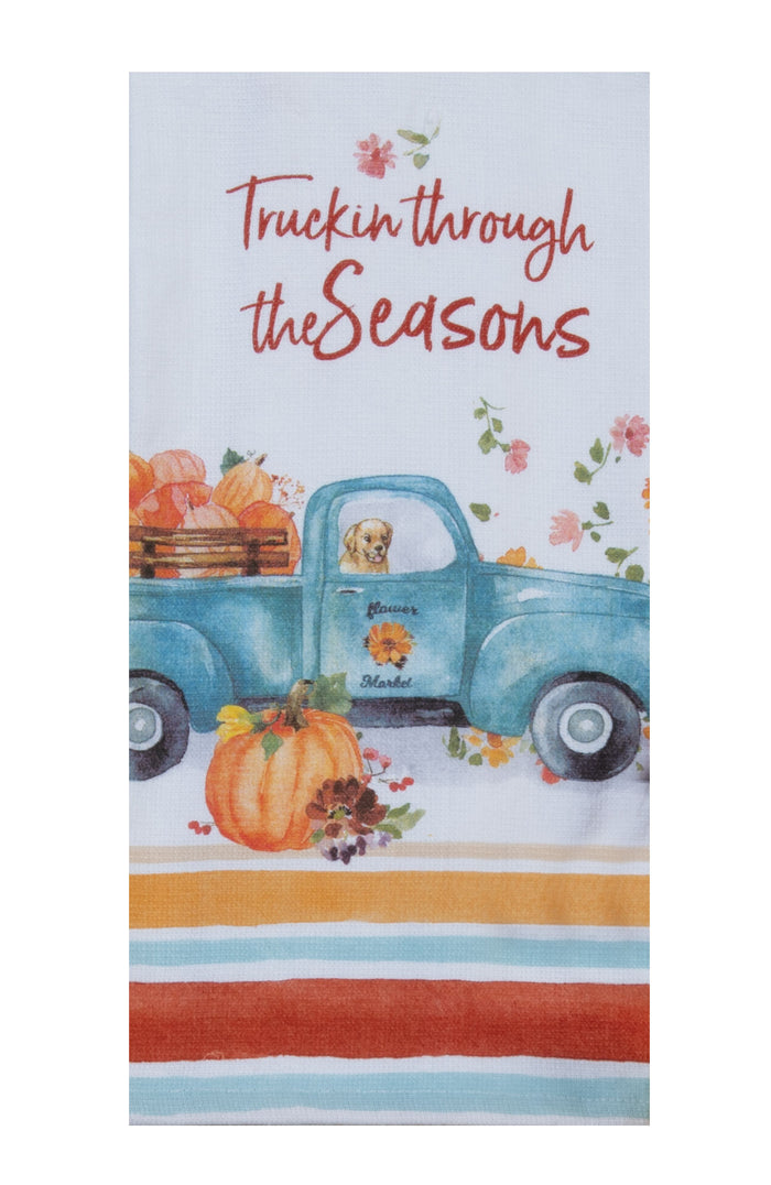 Kay Dee Dual Purpose Terry Tea Towel, Autumn Joy Truckin'