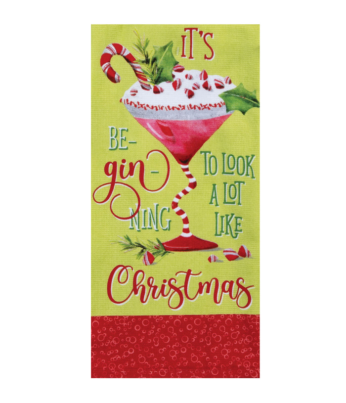 Kay Dee Dual Purpose Terry Tea Towel, Holiday Cheers Candy Cane