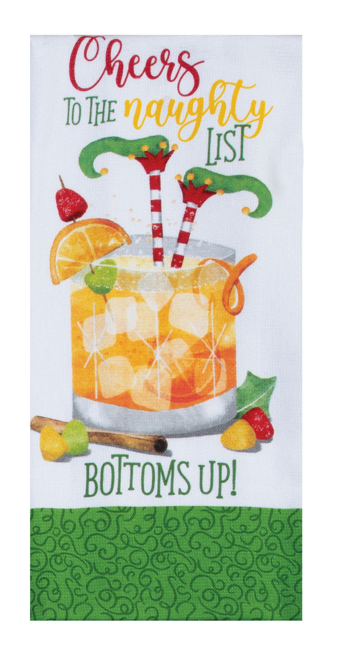 Kay Dee Dual Purpose Terry Tea Towel, Holiday Cheers Naughty Elf