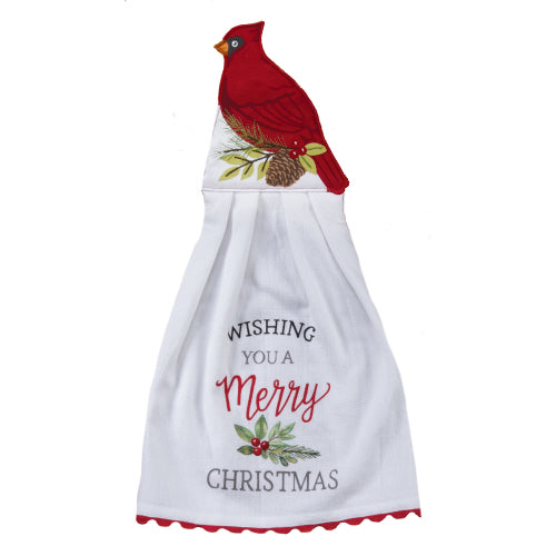Kay Dee Tea Towel Hang Up, Winter Cardinal