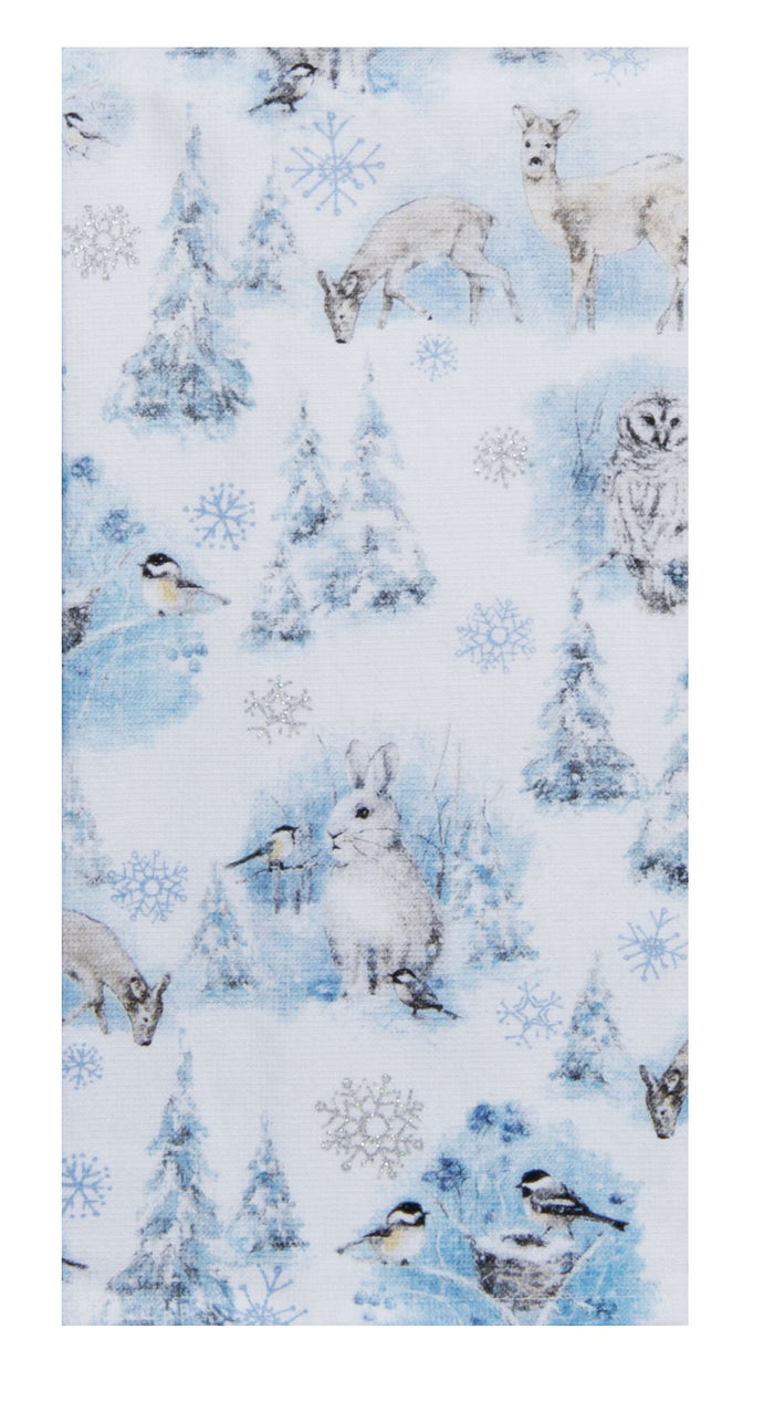 Kay Dee Dual Purpose Terry Tea Towel, Let It Snow Snowy Forest