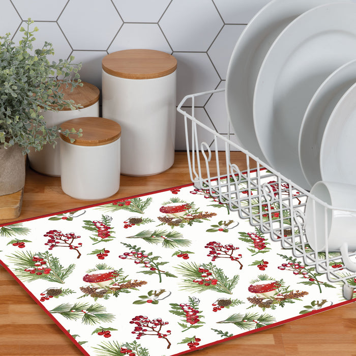 Kay Dee Dish Drying Mat, Snow Capped Winter