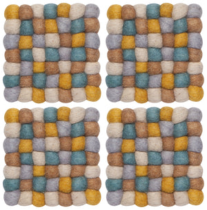 Danica Heirloom Dot Coaster Set of 4, Ochre