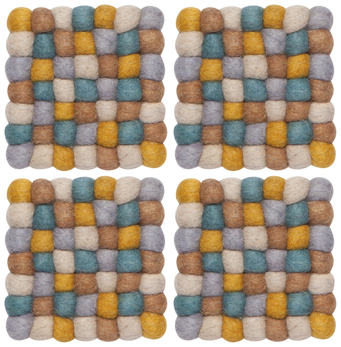 Danica Heirloom Dot Coaster Set of 4, Ochre