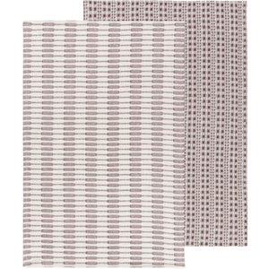 Danica Heirloom Abode Tea Towel Set of 2, Ash Plum