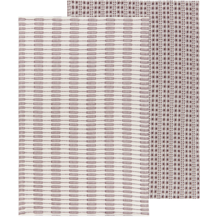 Danica Heirloom Abode Tea Towel Set of 2, Ash Plum
