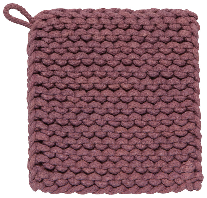 Danica Heirloom Knit Pot Holder, Ash Plum