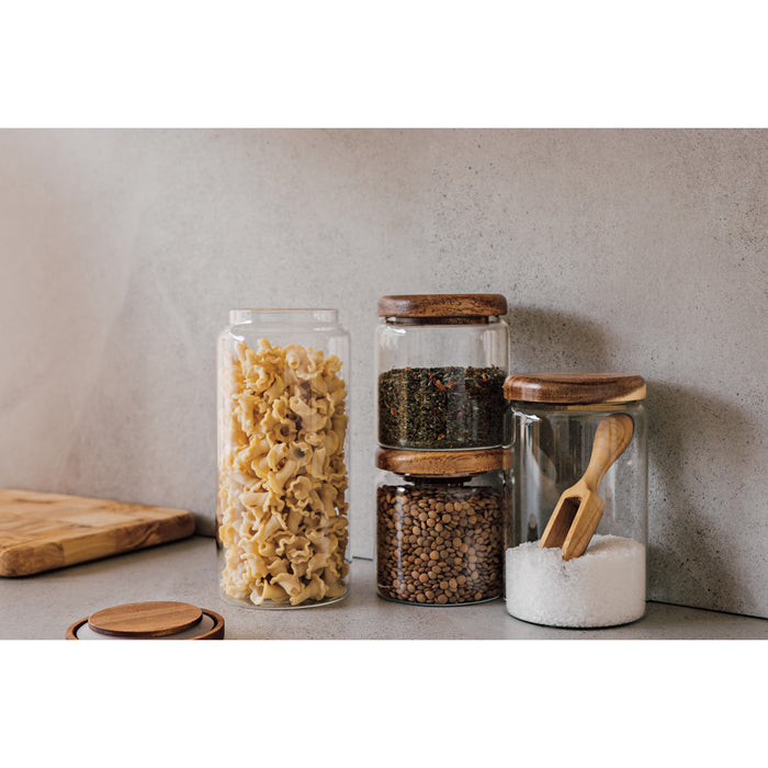 Danica Heirloom Glass Jar with Acacia Wood Lid 42 oz