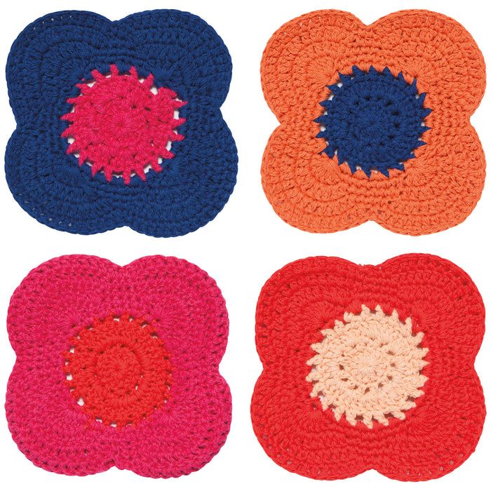 Danica Jubilee Crochet Coasters Set of 4, Poppy