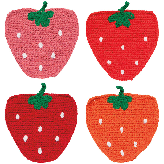 Danica Jubilee Crochet Coasters Set of 4, Berry Sweet
