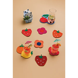 Danica Jubilee Crochet Coasters Set of 4, Berry Sweet