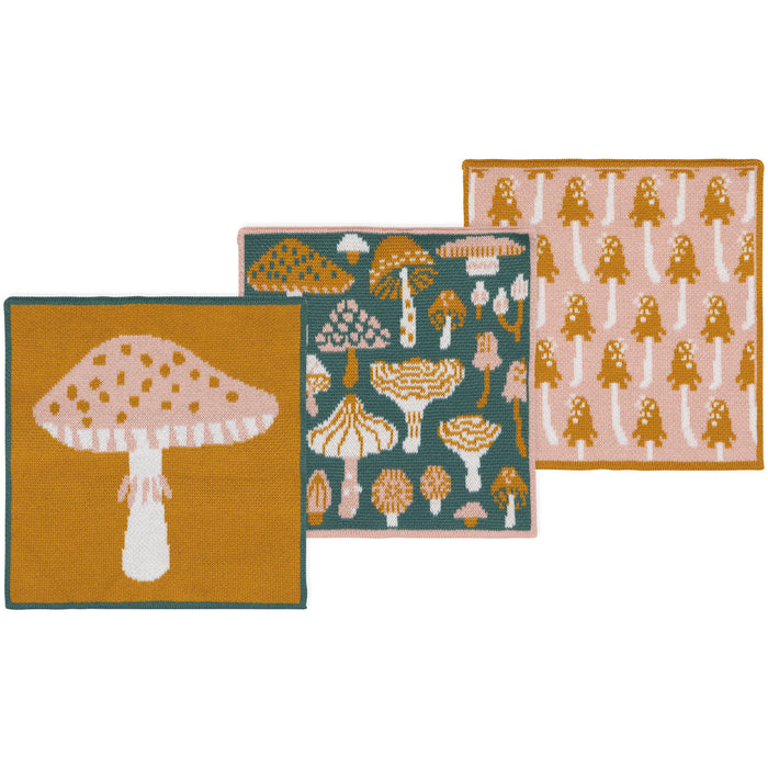 Danica Jubilee Knit Dishcloths Set of 3, Mushroom Gems