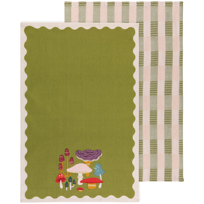 Danica Jubilee Tea Towel Set of 2, Mushroom Gems