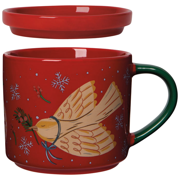 Danica Jubilee Mug with Lid 14 oz, Season's Tweeting's