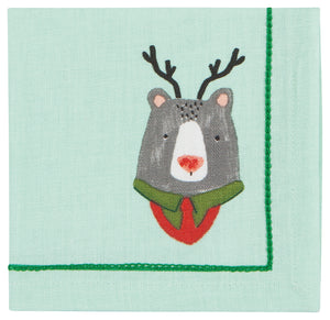 Danica Jubilee Cloth Cocktail Napkins Set of 4, Rudolph Imposter