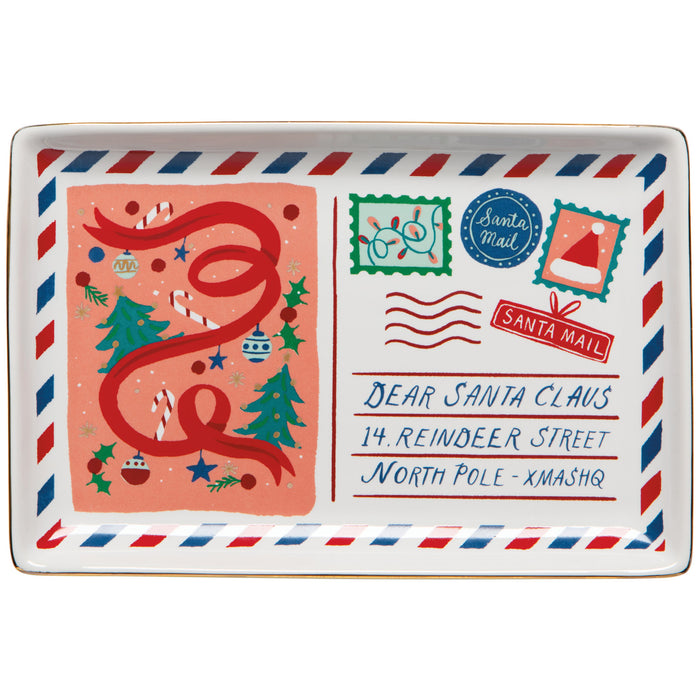 Danica Jubilee Shaped Dish, Christmas Santa Mail