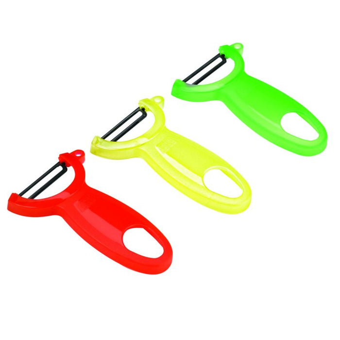 Kuhn Rikon Original Swiss Peeler Set of 3, Translucent Red | Green | Yellow