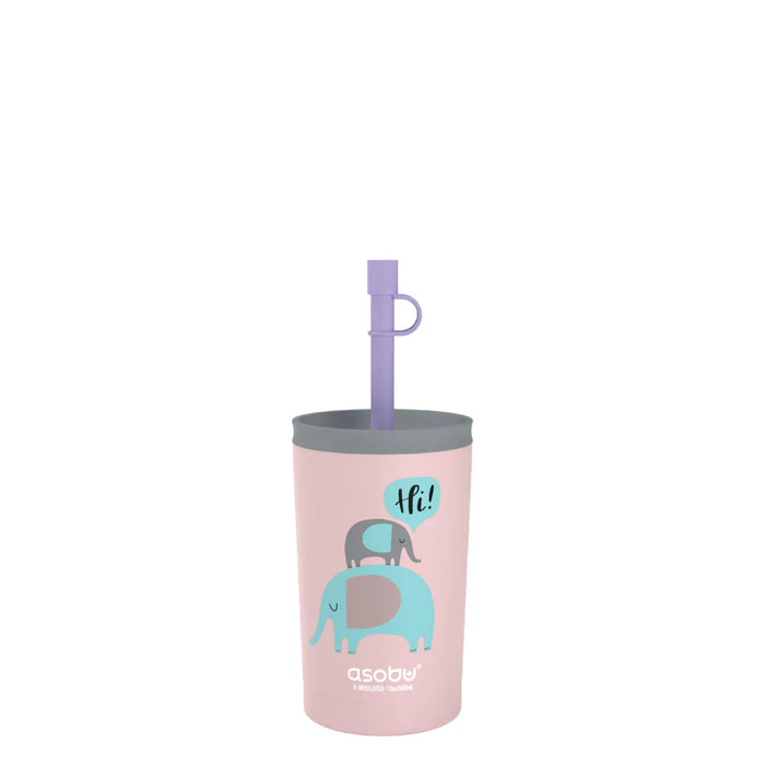 Asobu Mini Sippy Travel Cup 12oz, Pink Elephant