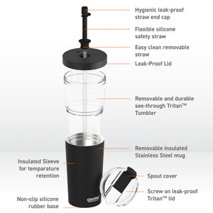Asobu Marina 2-in-1 Tumbler, Black