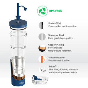 Asobu Marina 2-in-1 Tumbler, Blue