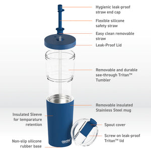 Asobu Marina 2-in-1 Tumbler, Blue