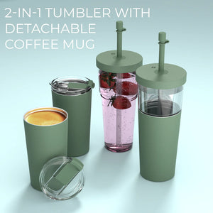 Asobu Marina 2-in-1 Tumbler, Basil Green