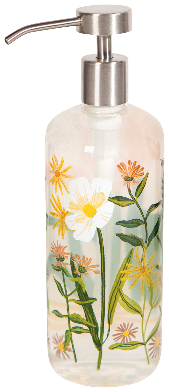 Danica Now Designs Glass Soap Pump, Bees & Blooms
